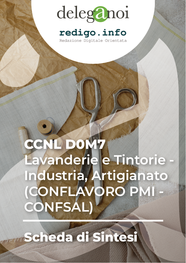 CCNL D0M7 - Lavanderie e Tintorie - Industria, Artigianato (CONFLAVORO PMI - CONFSAL)